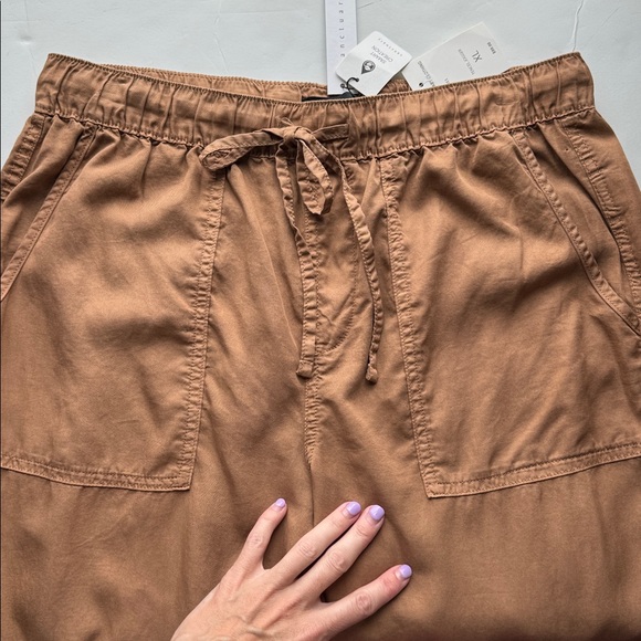 NWT Sanctuary Women’s Size XL Jogger Pants Brown Drawstring Casual Slash Pockets - Picture 1 of 15
